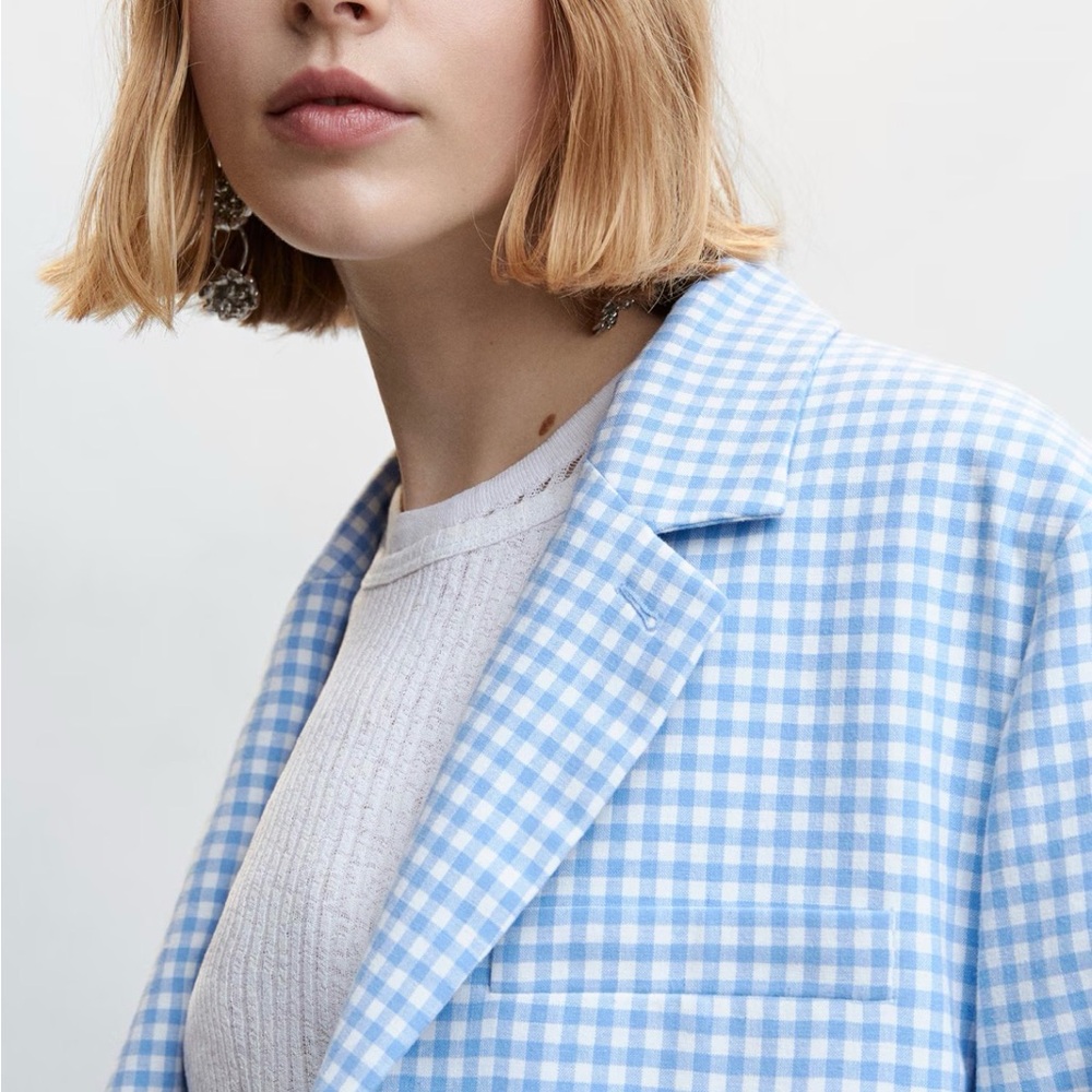 Mango Gingham Blazer - Picture 2 of 14
